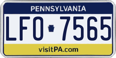 PA license plate LFO7565