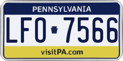 PA license plate LFO7566