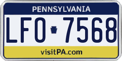PA license plate LFO7568