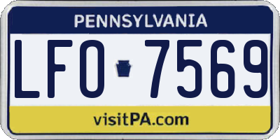 PA license plate LFO7569