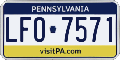 PA license plate LFO7571
