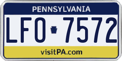 PA license plate LFO7572