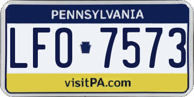 PA license plate LFO7573