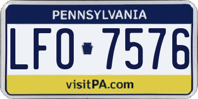 PA license plate LFO7576
