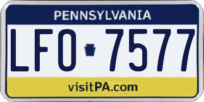 PA license plate LFO7577