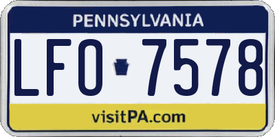 PA license plate LFO7578