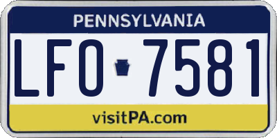 PA license plate LFO7581