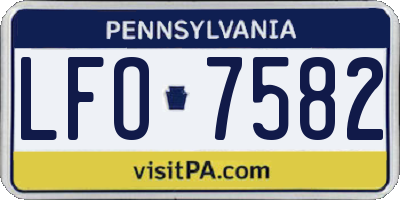PA license plate LFO7582
