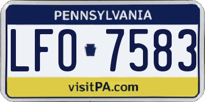 PA license plate LFO7583