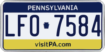 PA license plate LFO7584