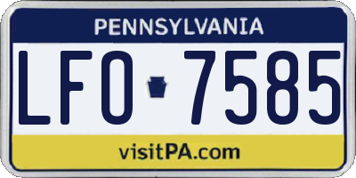 PA license plate LFO7585