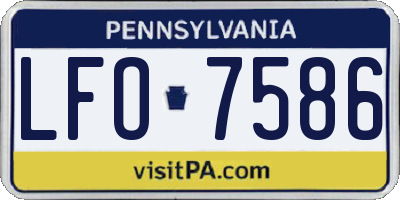 PA license plate LFO7586