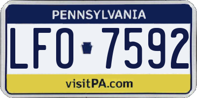 PA license plate LFO7592