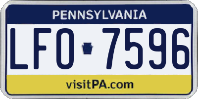 PA license plate LFO7596