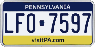 PA license plate LFO7597