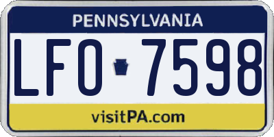 PA license plate LFO7598