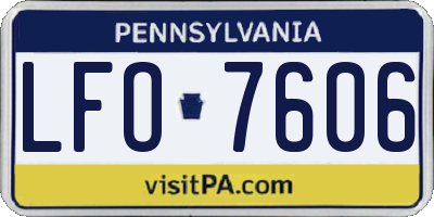 PA license plate LFO7606