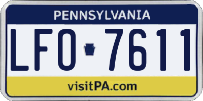 PA license plate LFO7611