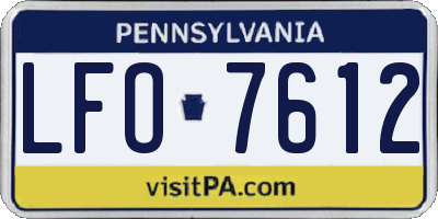 PA license plate LFO7612