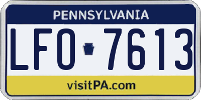 PA license plate LFO7613