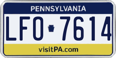 PA license plate LFO7614