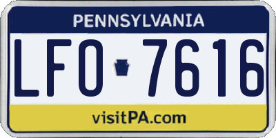 PA license plate LFO7616