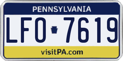 PA license plate LFO7619