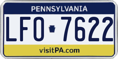 PA license plate LFO7622