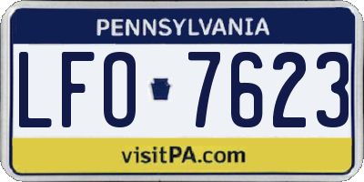 PA license plate LFO7623