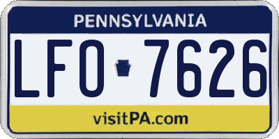 PA license plate LFO7626