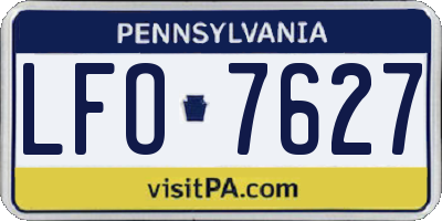 PA license plate LFO7627