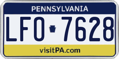 PA license plate LFO7628