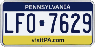 PA license plate LFO7629