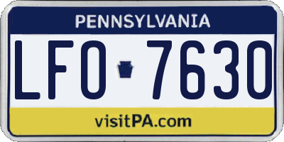 PA license plate LFO7630