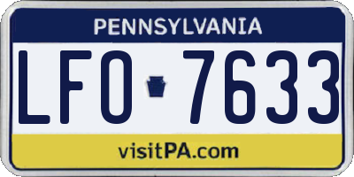 PA license plate LFO7633