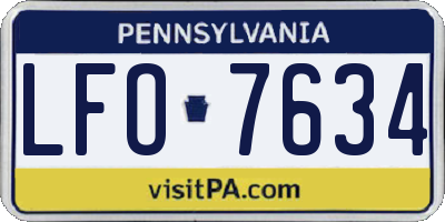 PA license plate LFO7634