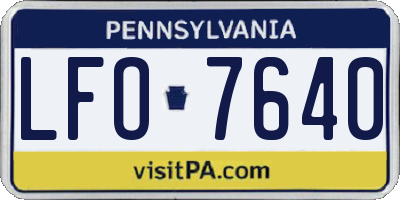PA license plate LFO7640
