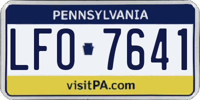 PA license plate LFO7641