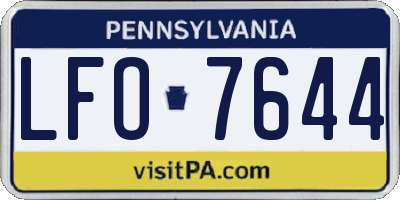 PA license plate LFO7644