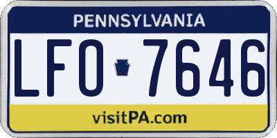 PA license plate LFO7646