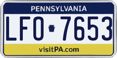 PA license plate LFO7653