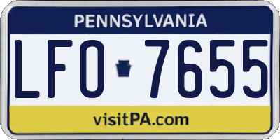 PA license plate LFO7655