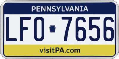 PA license plate LFO7656