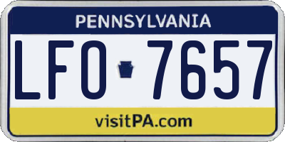 PA license plate LFO7657