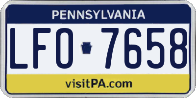 PA license plate LFO7658