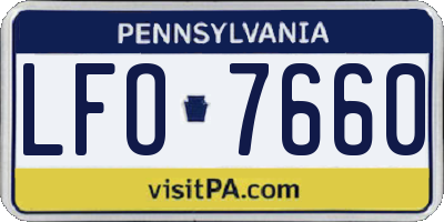 PA license plate LFO7660