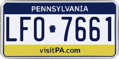 PA license plate LFO7661