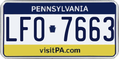 PA license plate LFO7663