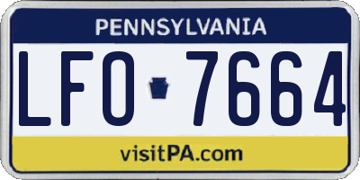 PA license plate LFO7664