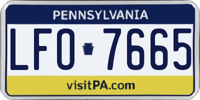 PA license plate LFO7665